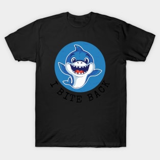 I Bite Back Cute Baby Smiling Shark Animal Social Distancing FaceMask T-Shirt